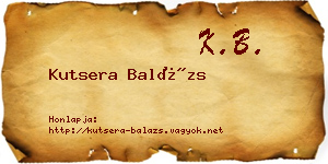 Kutsera Balázs névjegykártya