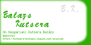 balazs kutsera business card