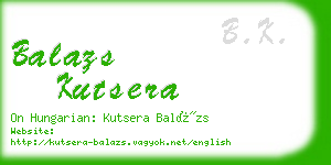 balazs kutsera business card